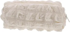 NOLITOY Unique Design Makeup Bag Cream Puff Pencil Case Soft and Travel Toiletry Bag Aesthetic