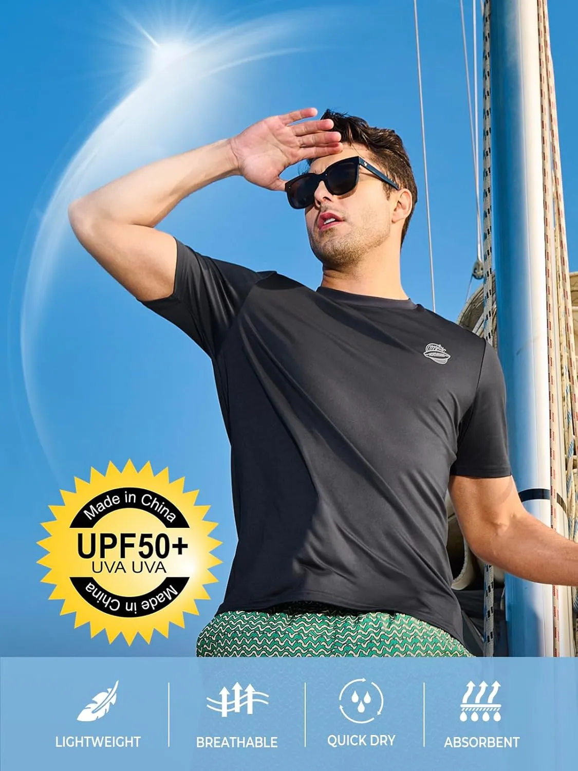 NORTHYARD Men's Athletic Quick Dry Running T-Shirts Workout Active Lightweight Short-Sleeve Shirts Gym Fishing Tee Tops