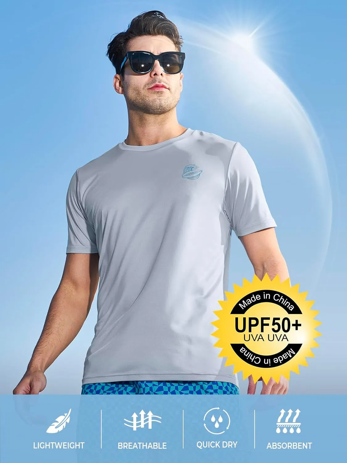 NORTHYARD Men's Athletic Quick Dry Running T-Shirts Workout Active Lightweight Short-Sleeve Shirts Gym Fishing Tee Tops