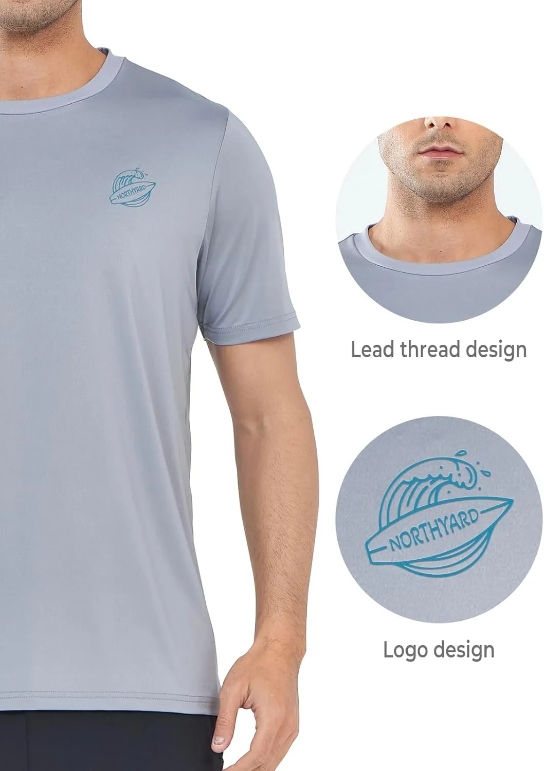 NORTHYARD Men's Athletic Quick Dry Running T-Shirts Workout Active Lightweight Short-Sleeve Shirts Gym Fishing Tee Tops