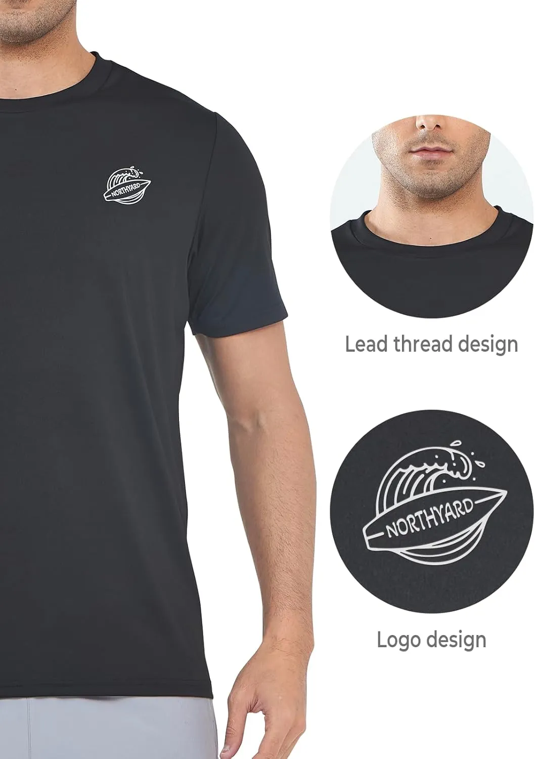 NORTHYARD Men's Athletic Quick Dry Running T-Shirts Workout Active Lightweight Short-Sleeve Shirts Gym Fishing Tee Tops