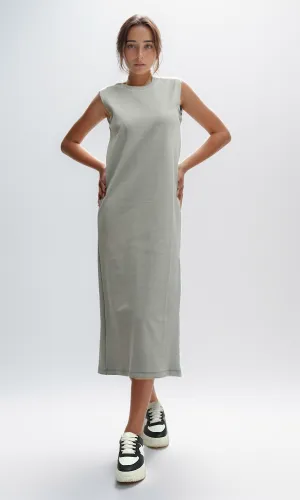 O198528 Solid Sleeveless Feminine Maxi Dress