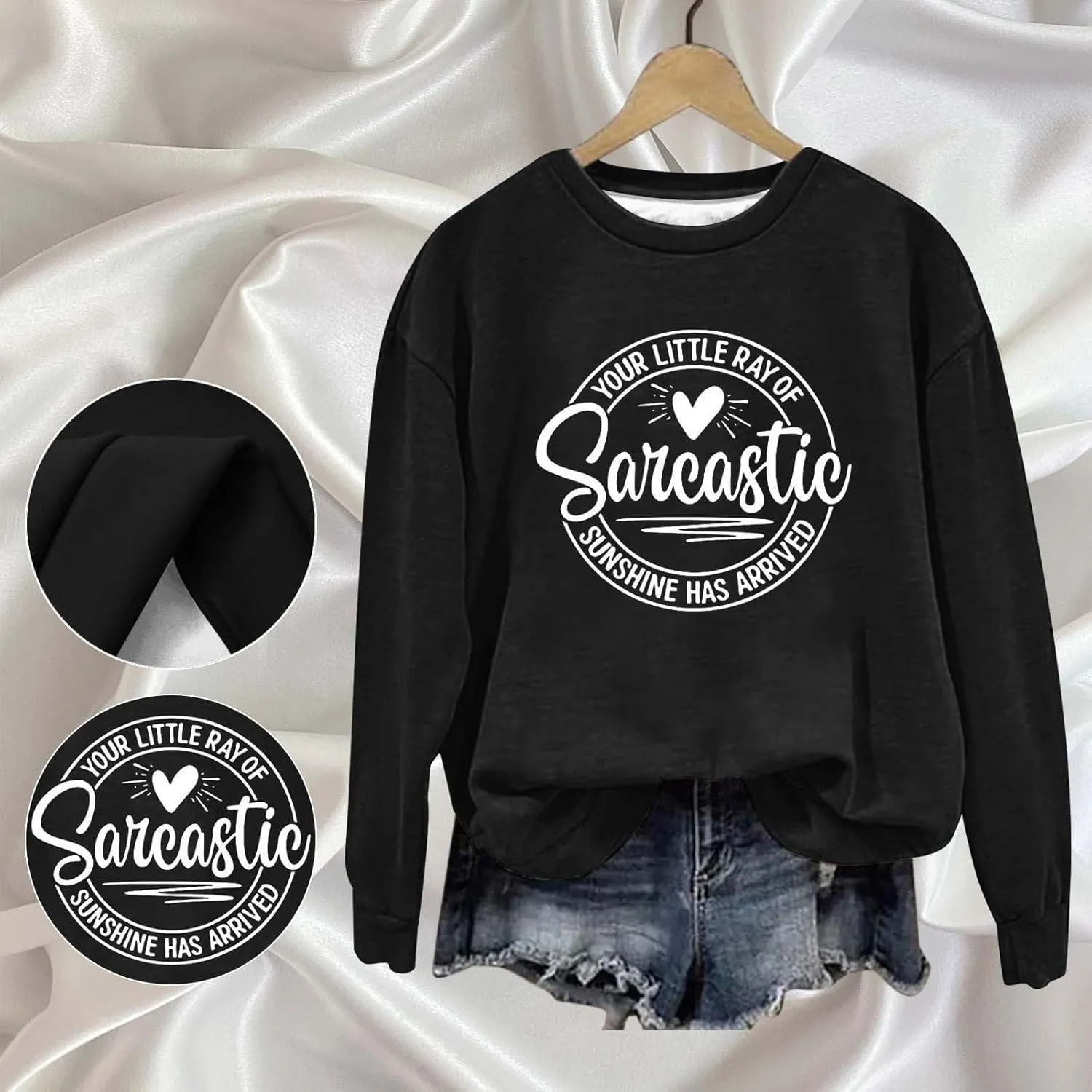 Oversized Sweatshirt for Women Trendy Alphabet Print Crew Neck T Shirts Loose Fit Long Sleeve Pullover Shirts