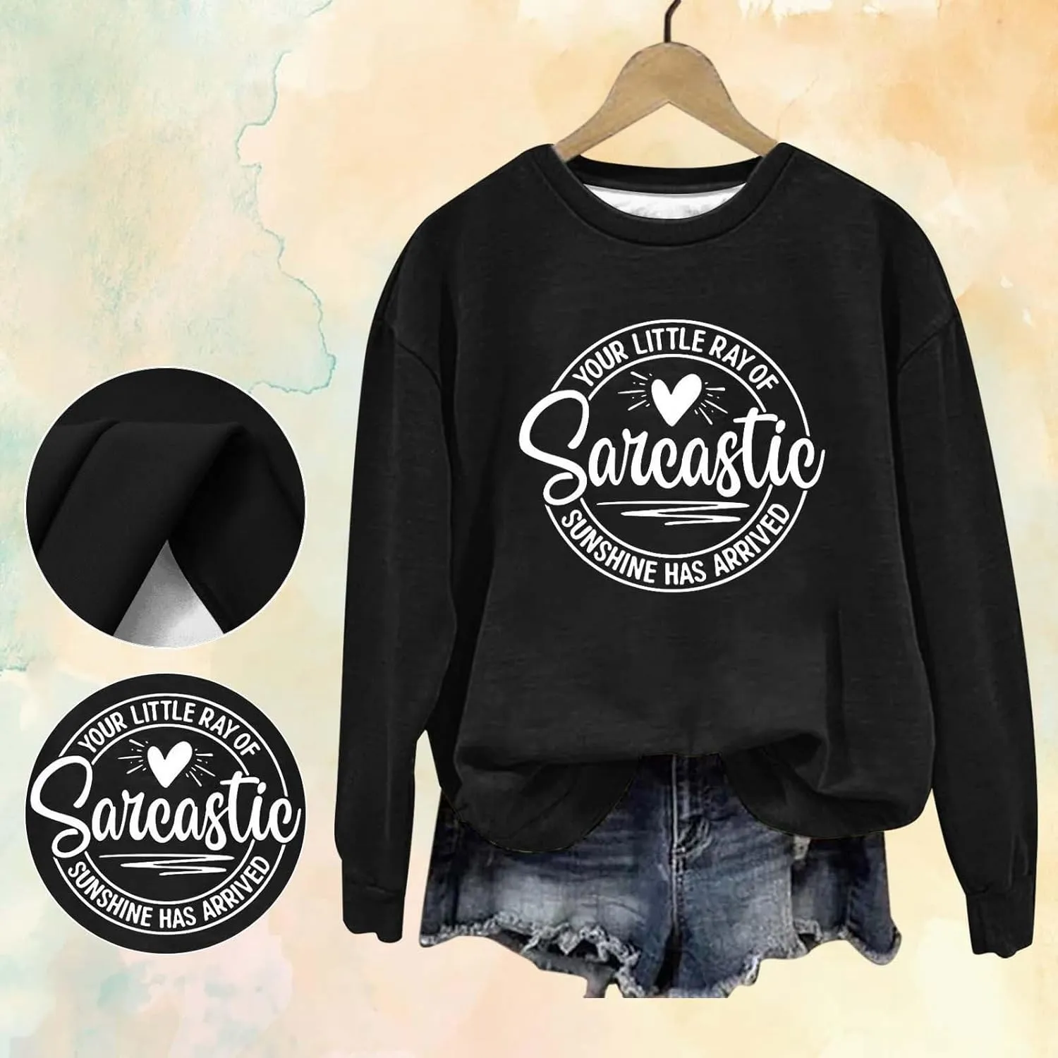 Oversized Sweatshirt for Women Trendy Alphabet Print Crew Neck T Shirts Loose Fit Long Sleeve Pullover Shirts