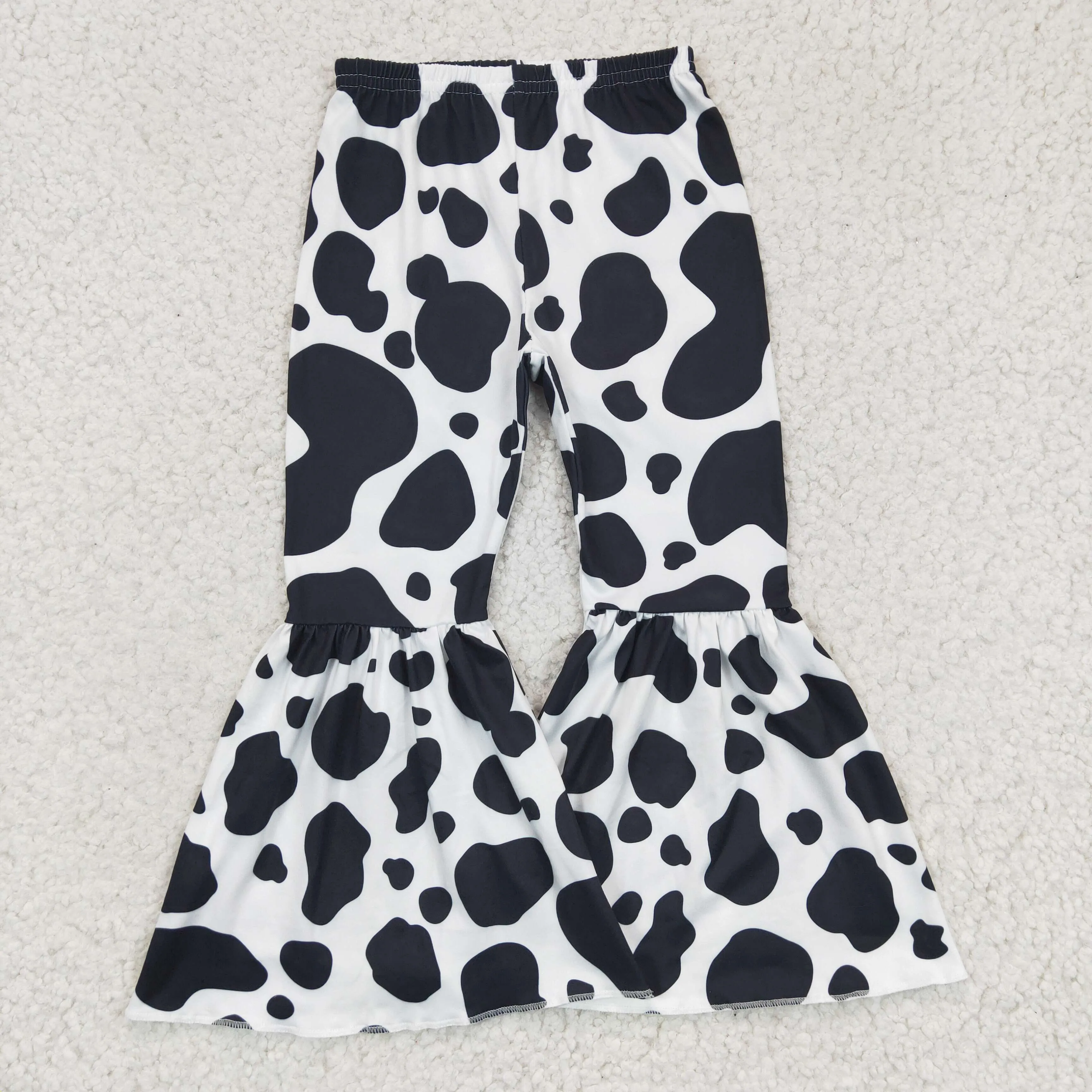 P0041 RTS cow ruffles long pants  1209