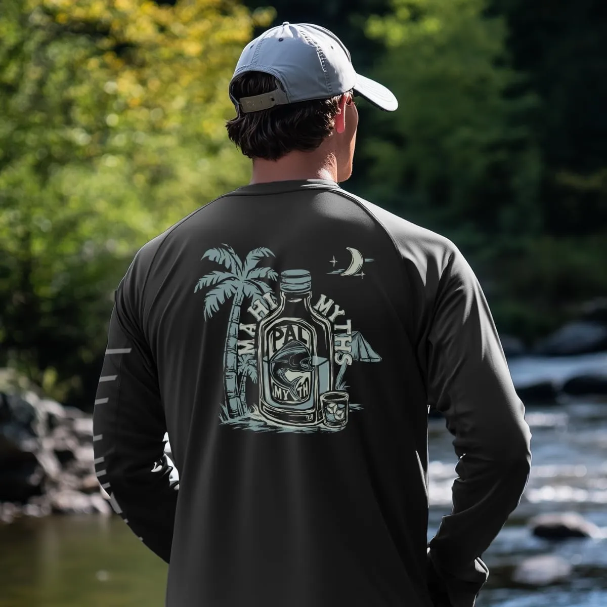 Palmyth Fishing Shirts for Men Long Sleeve Sun Protection Shirts UV UPF 50  T-Shirt Quick Dry