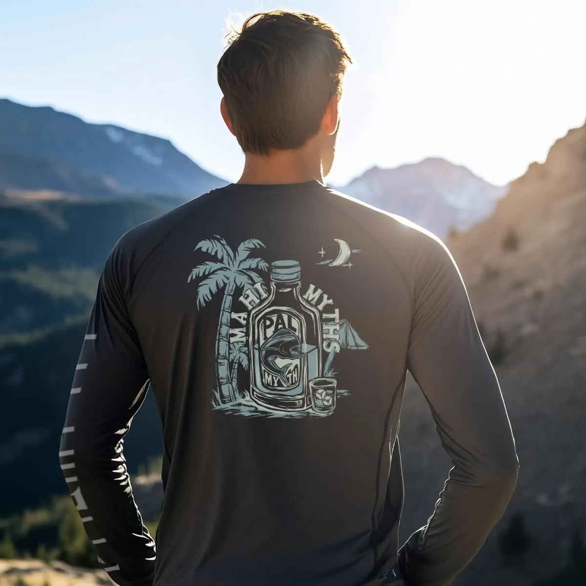 Palmyth Fishing Shirts for Men Long Sleeve Sun Protection Shirts UV UPF 50  T-Shirt Quick Dry