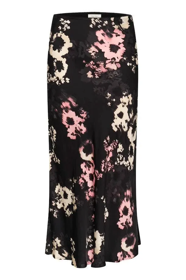 Part Two LaurinaPW Floral Skirt in Black