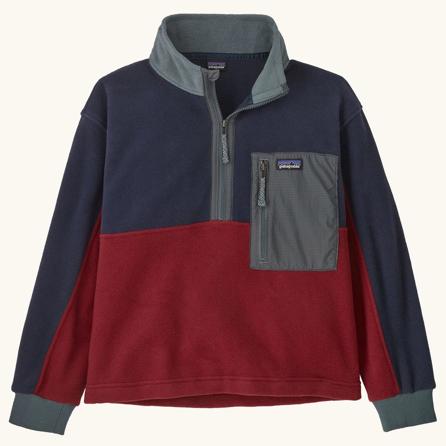 Patagonia Kids Microdini 1/2 Zip Fleece Top - Wax Red