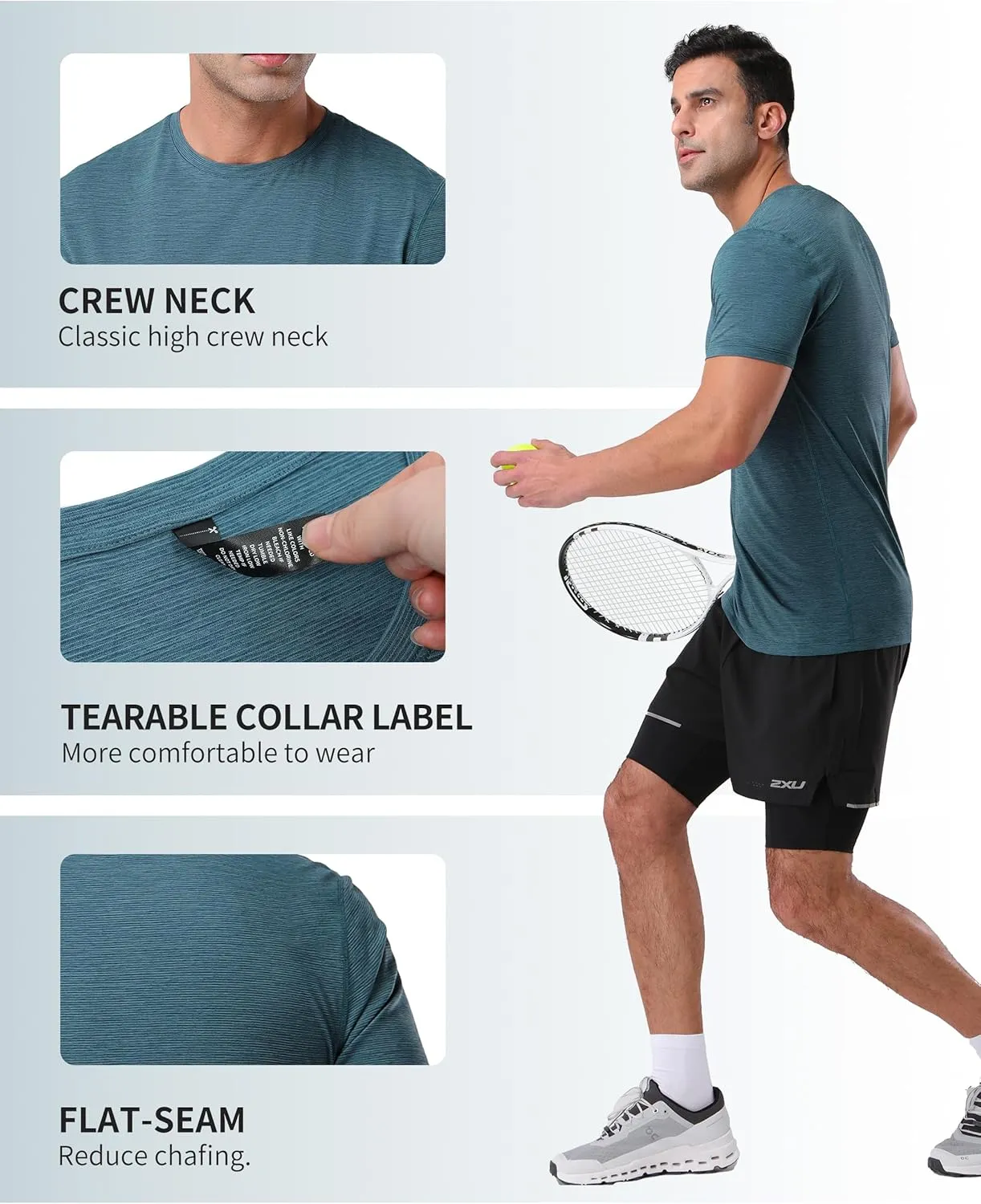 Pioneer Camp Men's Workout Gym Shirts Moisture Wicking Athletic Performance T-Shirts Quick Dry Running Active Top Tees