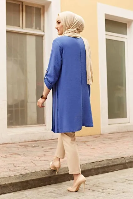 Pleated Long Sleeve Islamic Modest Tunic