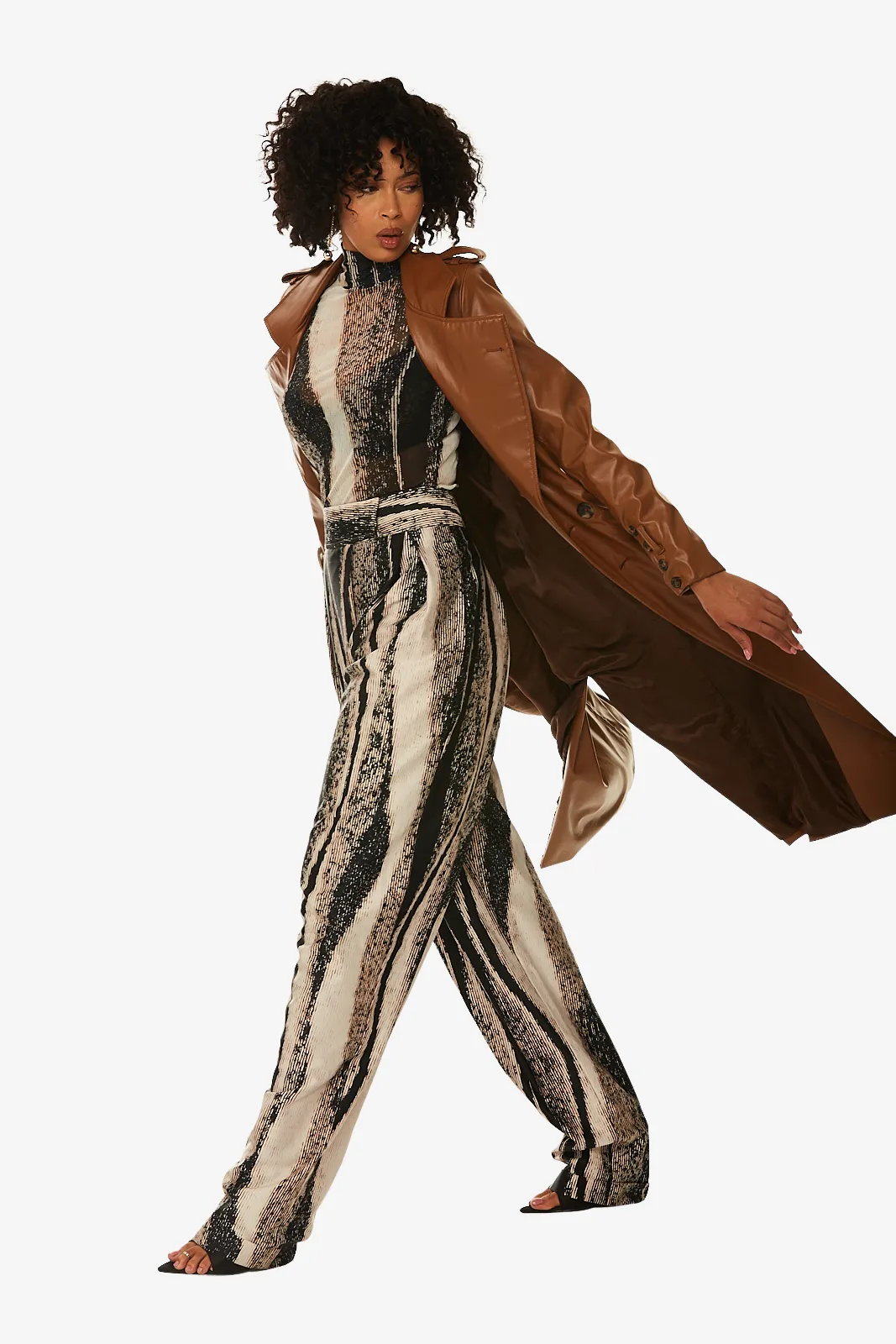 Pleated trouser in beautiful chaos print