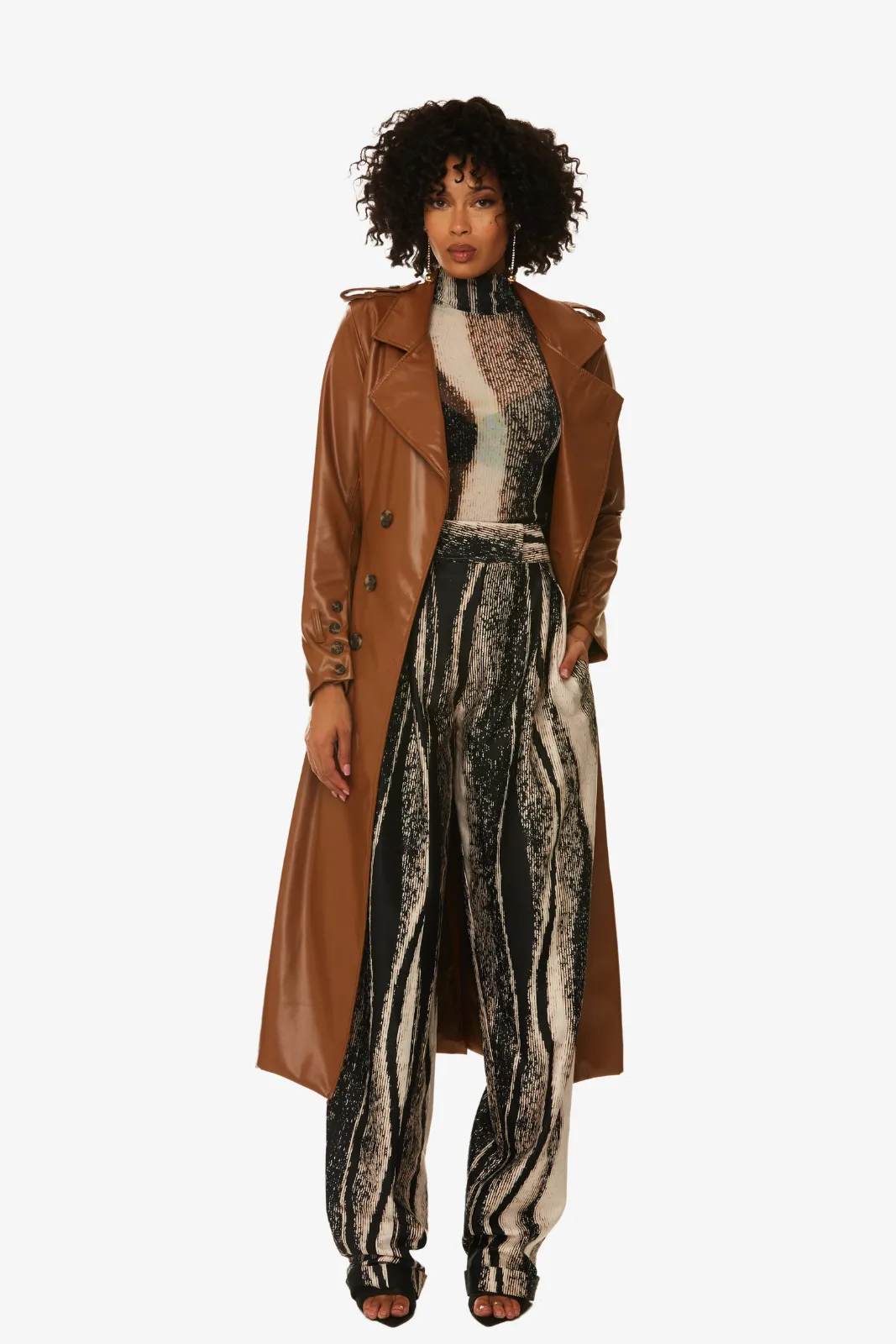 Pleated trouser in beautiful chaos print