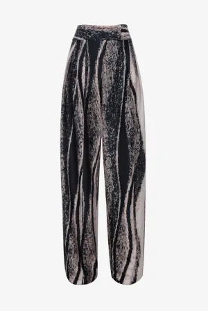 Pleated trouser in beautiful chaos print