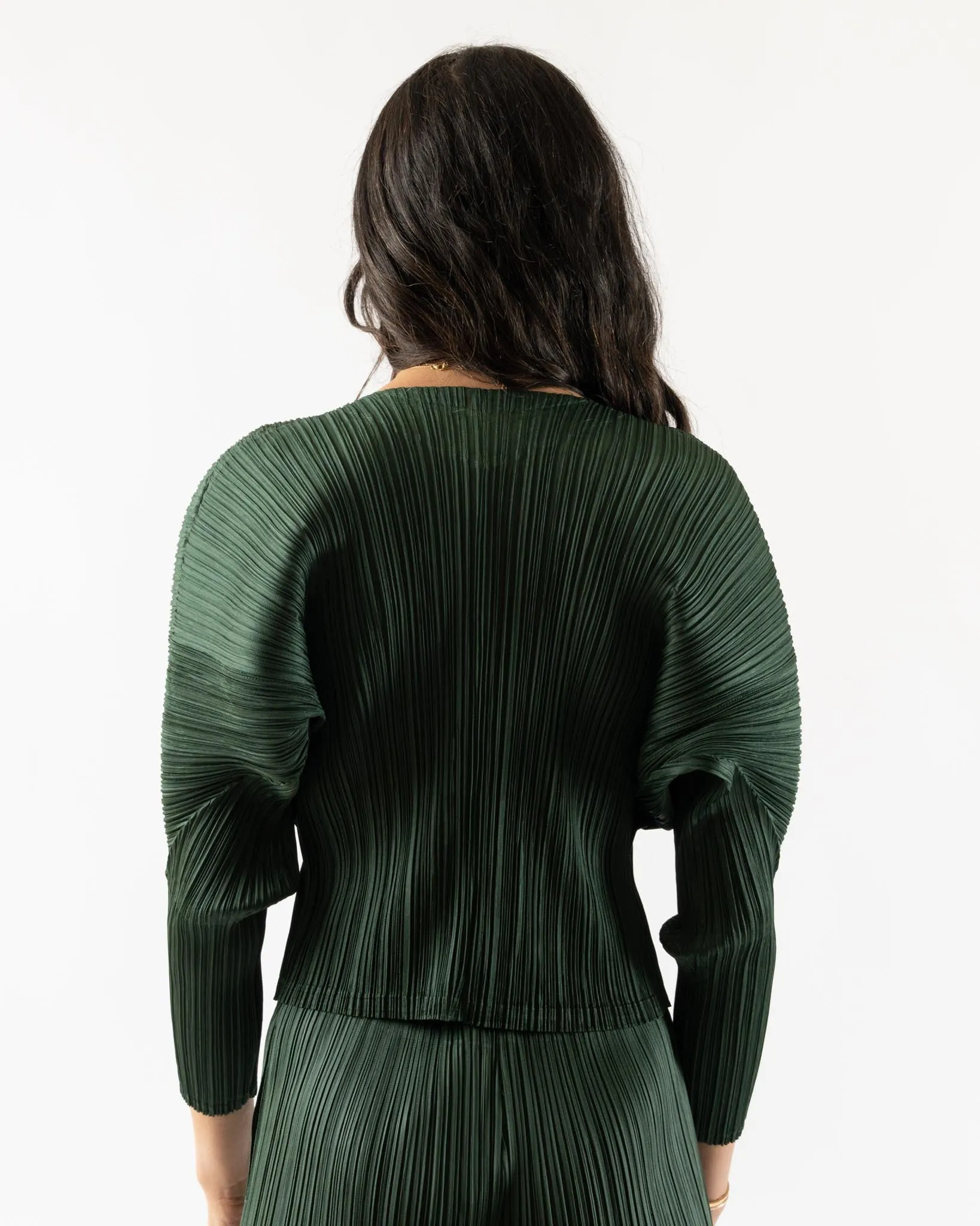 Pleats Please Issey Miyake Monthly Colors October Top in Deep Green
