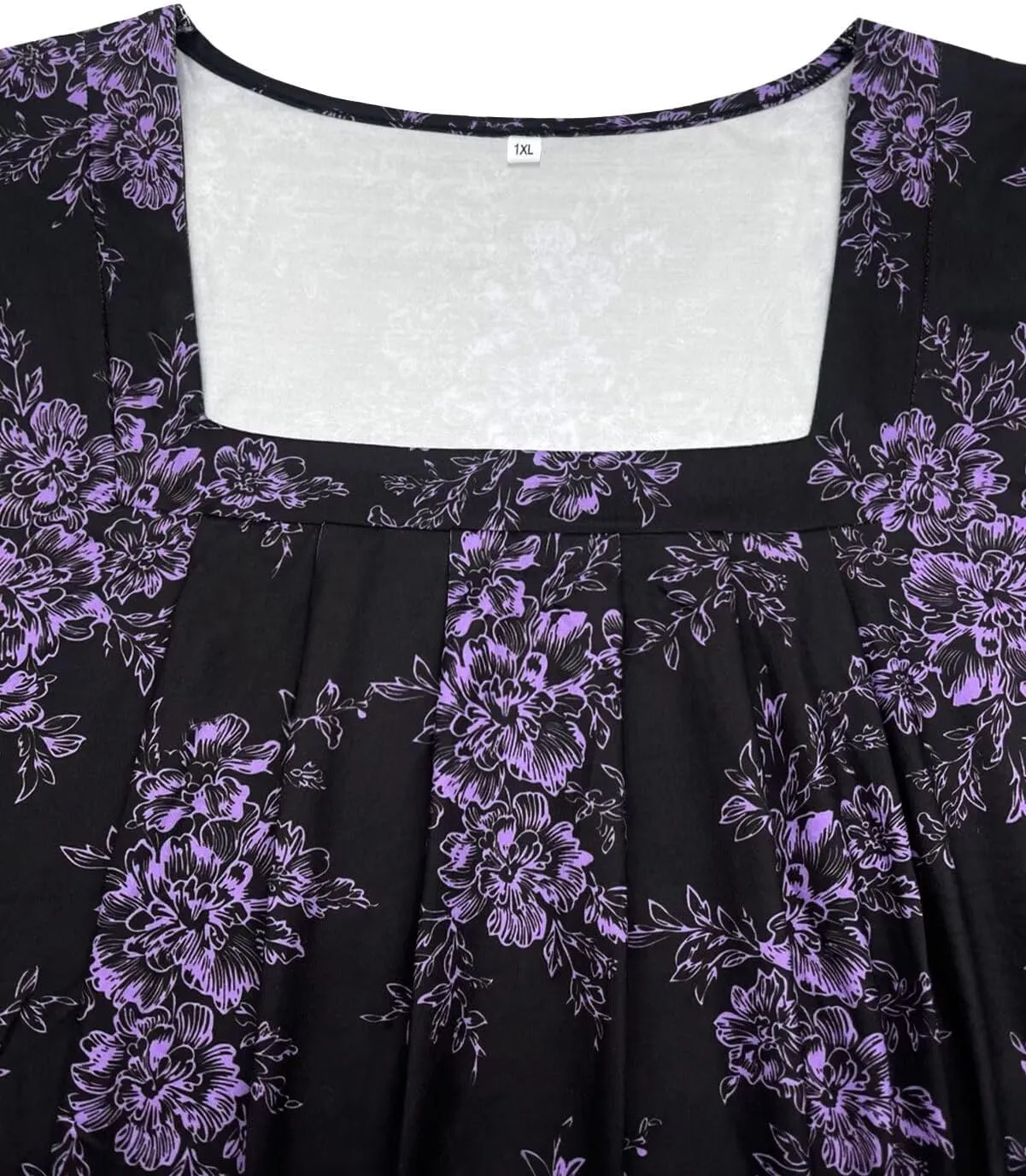 Plus-Size-Tank-Tops for Women Summer Pleated Square Neck Tunics Trendy Casual Floral Print Sleeveless Shirts 1X-5X