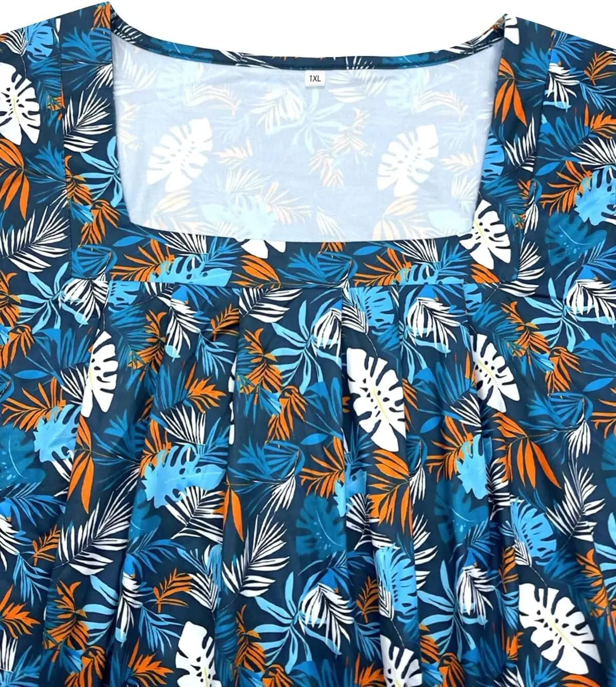 Plus-Size-Tank-Tops for Women Summer Pleated Square Neck Tunics Trendy Casual Floral Print Sleeveless Shirts 1X-5X