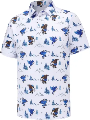 Polo Shirts for Men Short Sleeve Golf Shirts Dry Fit Moisture Wicking Fashion Print Men's Golf Shirt