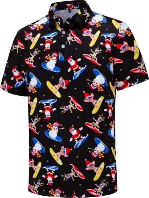 Polo Shirts for Men Short Sleeve Golf Shirts Dry Fit Moisture Wicking Fashion Print Men's Golf Shirt