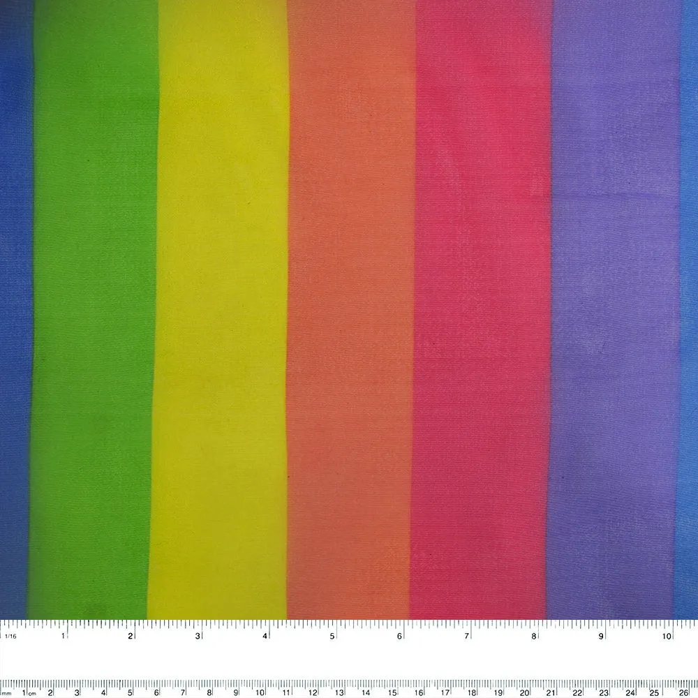 PRIDE Rainbow Stripe - Organza - Multicolor