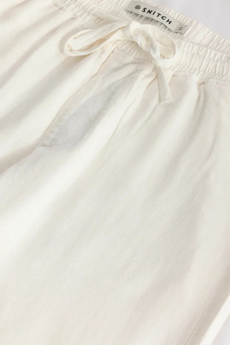 Ragna Cream Plain Relaxed Fit Trousers