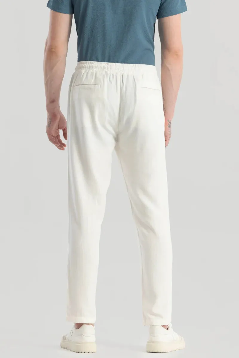 Ragna Cream Plain Relaxed Fit Trousers