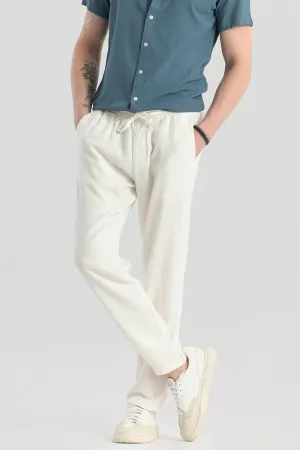 Ragna Cream Plain Relaxed Fit Trousers