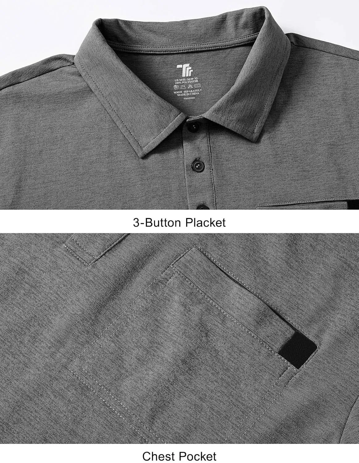 Rdruko Men's Polo Shirts Short Sleeve Dry Fit Golf Shirt with Pocket Collared Tee Shirts Athletic Casual