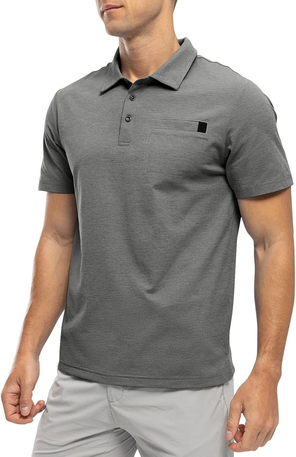 Rdruko Men's Polo Shirts Short Sleeve Dry Fit Golf Shirt with Pocket Collared Tee Shirts Athletic Casual