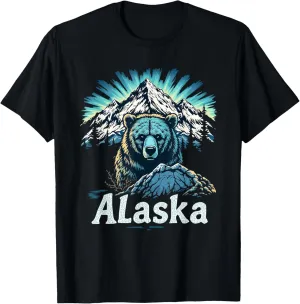 Retro Alaska Home State AK Mountain Sunset Vintage T-Shirt