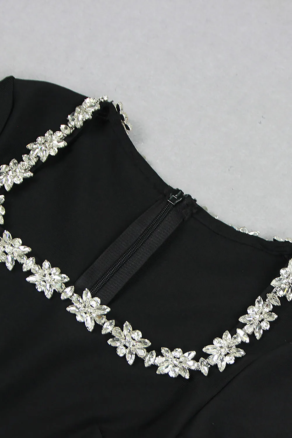 Rhinestone-Trim Bandage Jumpsuit