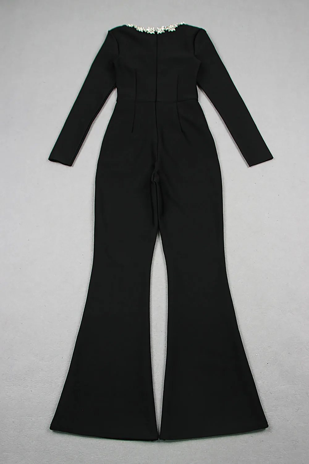 Rhinestone-Trim Bandage Jumpsuit