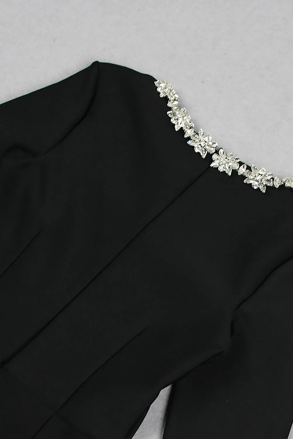 Rhinestone-Trim Bandage Jumpsuit