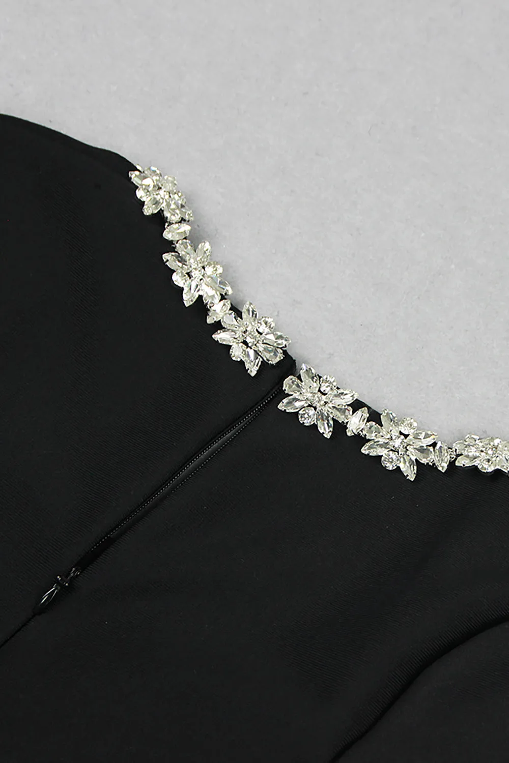 Rhinestone-Trim Bandage Jumpsuit