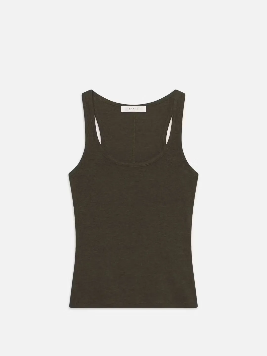 RIB SCOOP BUTTON TANK - RICH MILITARY HEATHER