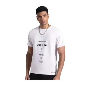 Roberto Vino Milano Mens Big Logo Crew Neck T-Shirt RVTUS04 Light Grey