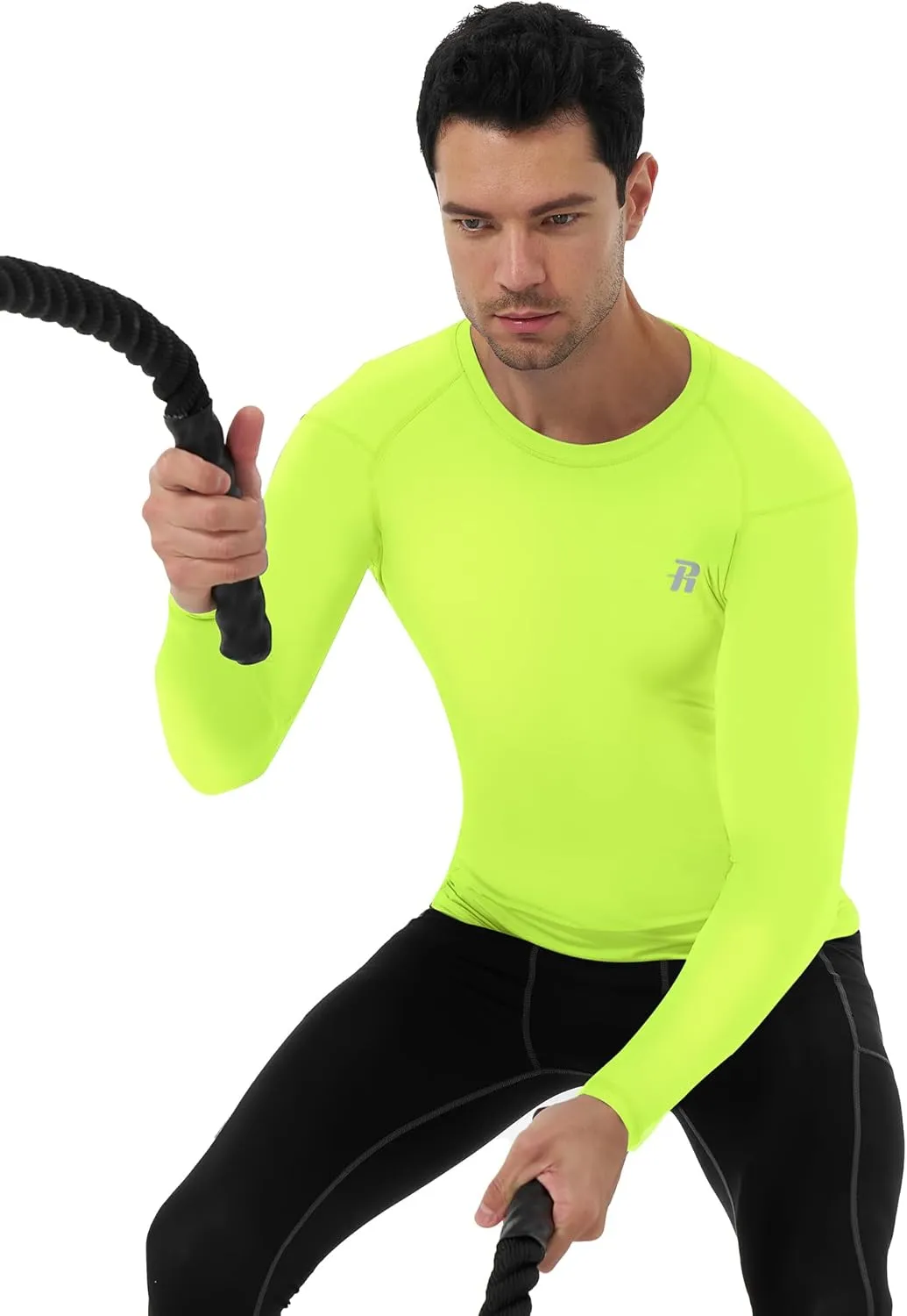 Runhit Long Sleeve Compression Shirts for Men, UPF 50  Men's Compression Shirts, Running Athletic Workout Base Layer