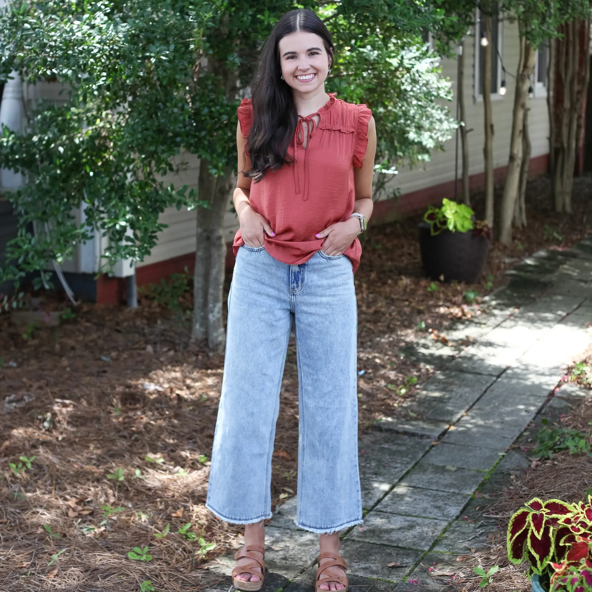 Rustling Leaves Frill Layering Top