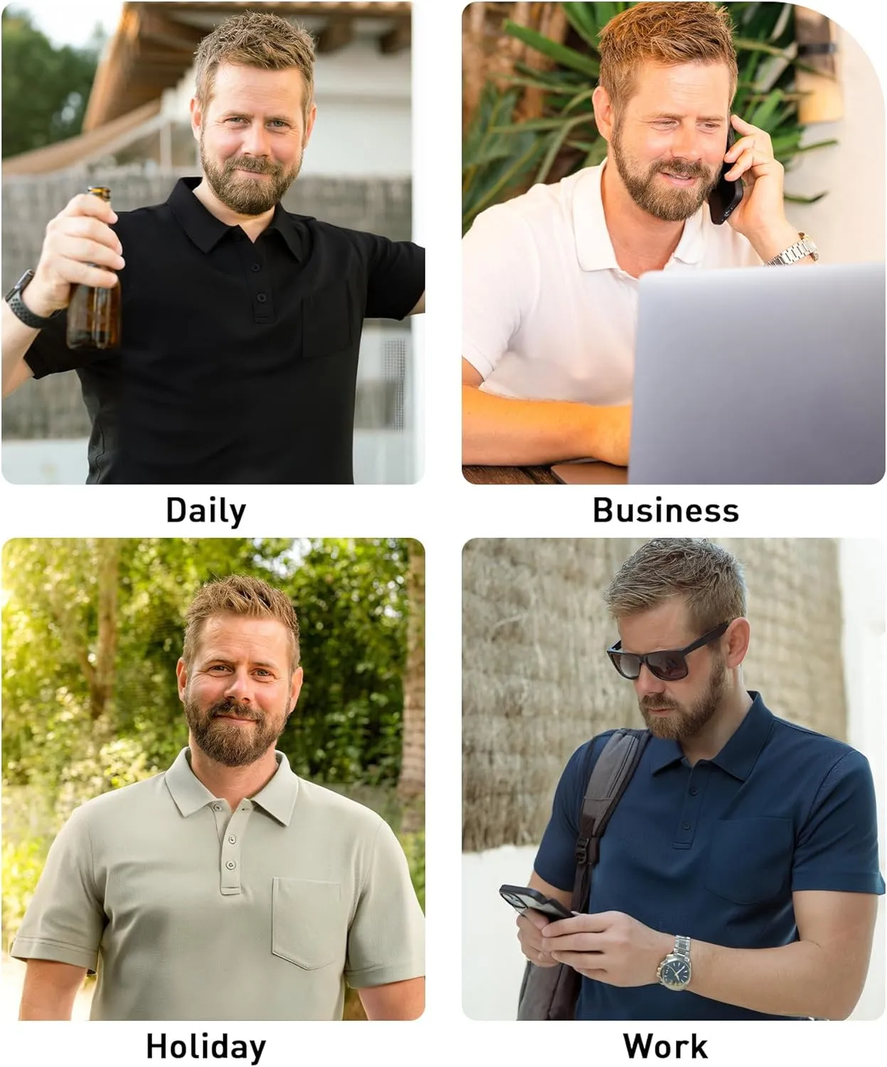 SCODI 5 Pack Mens Pocket Polo Shirts Short Sleeve Multipack Golf Shirt for Men Moisture Wicking Casual Athletic Work T-Shirts