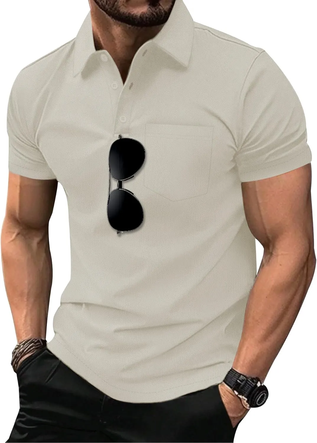 SCODI 5 Pack Mens Pocket Polo Shirts Short Sleeve Multipack Golf Shirt for Men Moisture Wicking Casual Athletic Work T-Shirts