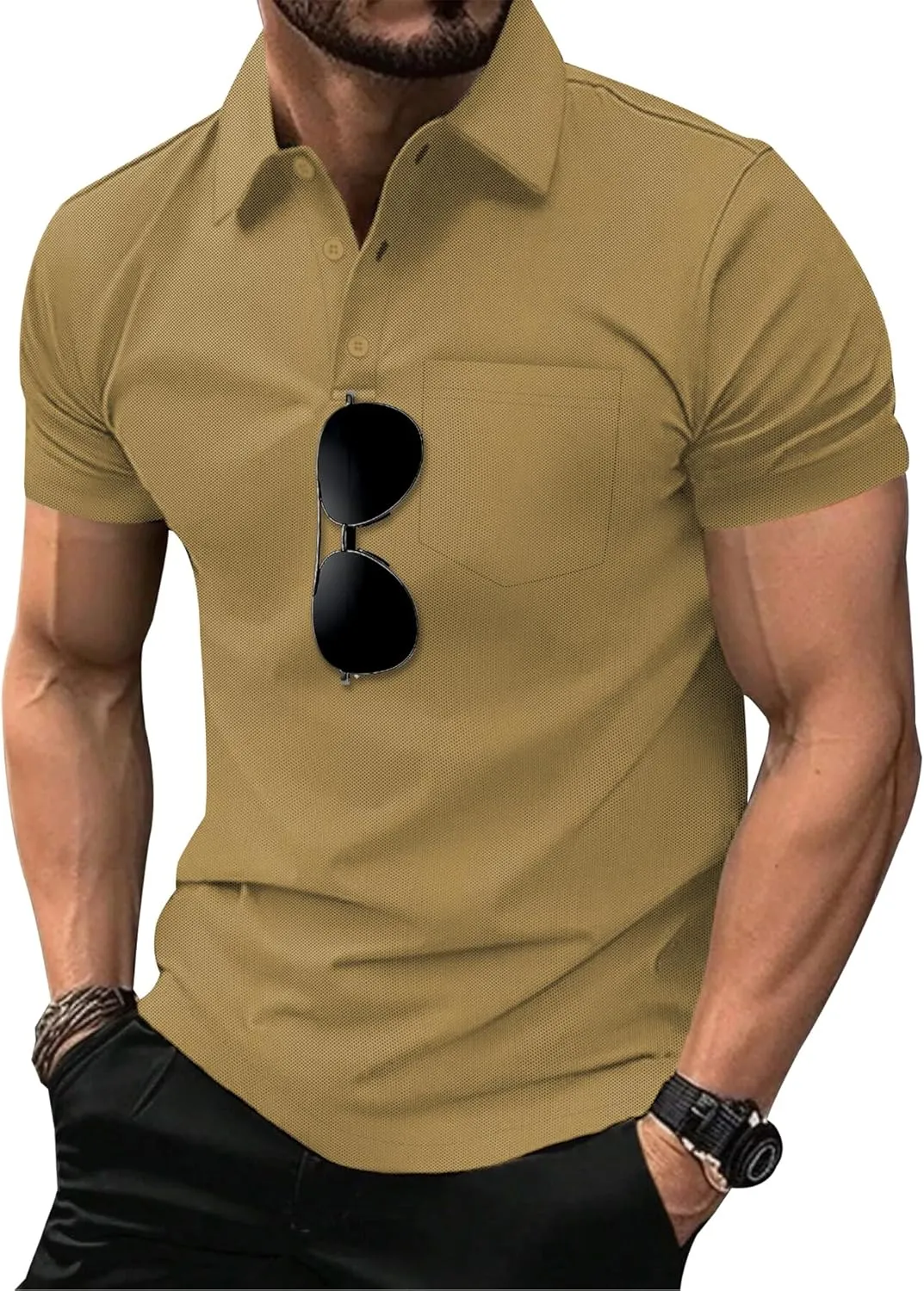 SCODI 5 Pack Mens Pocket Polo Shirts Short Sleeve Multipack Golf Shirt for Men Moisture Wicking Casual Athletic Work T-Shirts