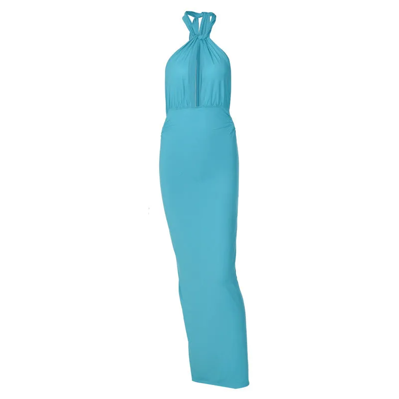 Seductively Elegant Hollow Sleeveless Maxi Dress