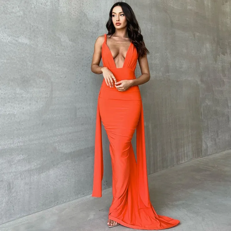 Seductively Elegant Hollow Sleeveless Maxi Dress