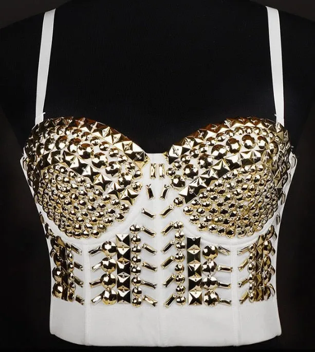 Sexy Luxury Sequined Rhinestone Tank Top Women Clothes Quality Party Corset Woman Bra Camis Blusas High End Crop Tops Ladies