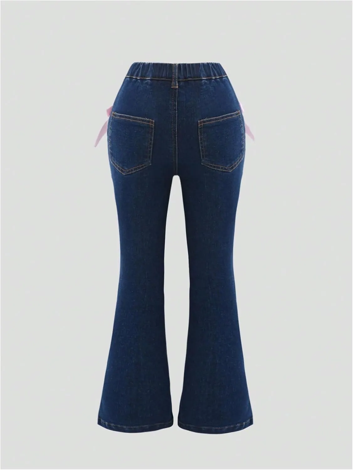 SHENHE Girl's High Waisted Flare Leg Jeans Split Raw Hem Denim Pants with Pockets