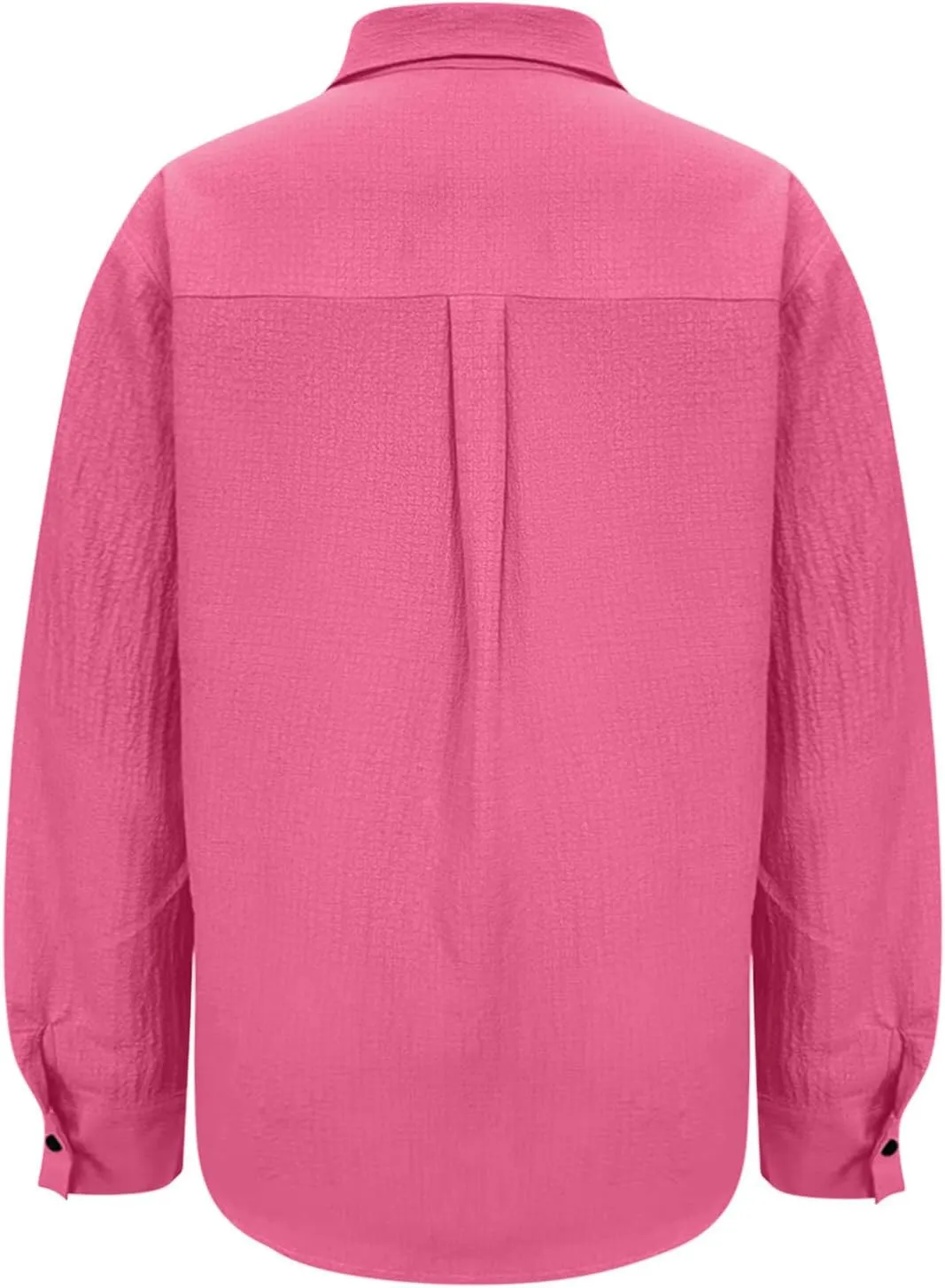 Shirts for Women Long Sleeve Button Down Top Pocket Collared Tunic Solid Loose Casual Daily Womens Fashion Blouses