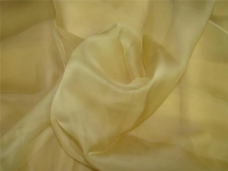 Silk Organza fabric gold color 44&quot; wide Pkt #28[9]