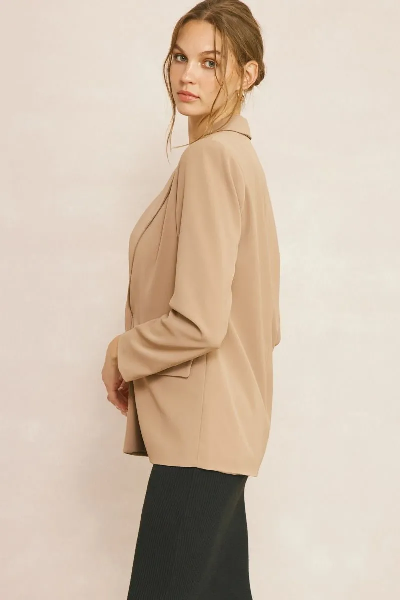 Solid Blazer with Front Pockets by Entro Clothing