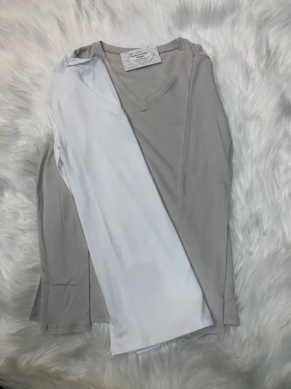 Solid V Neck Top