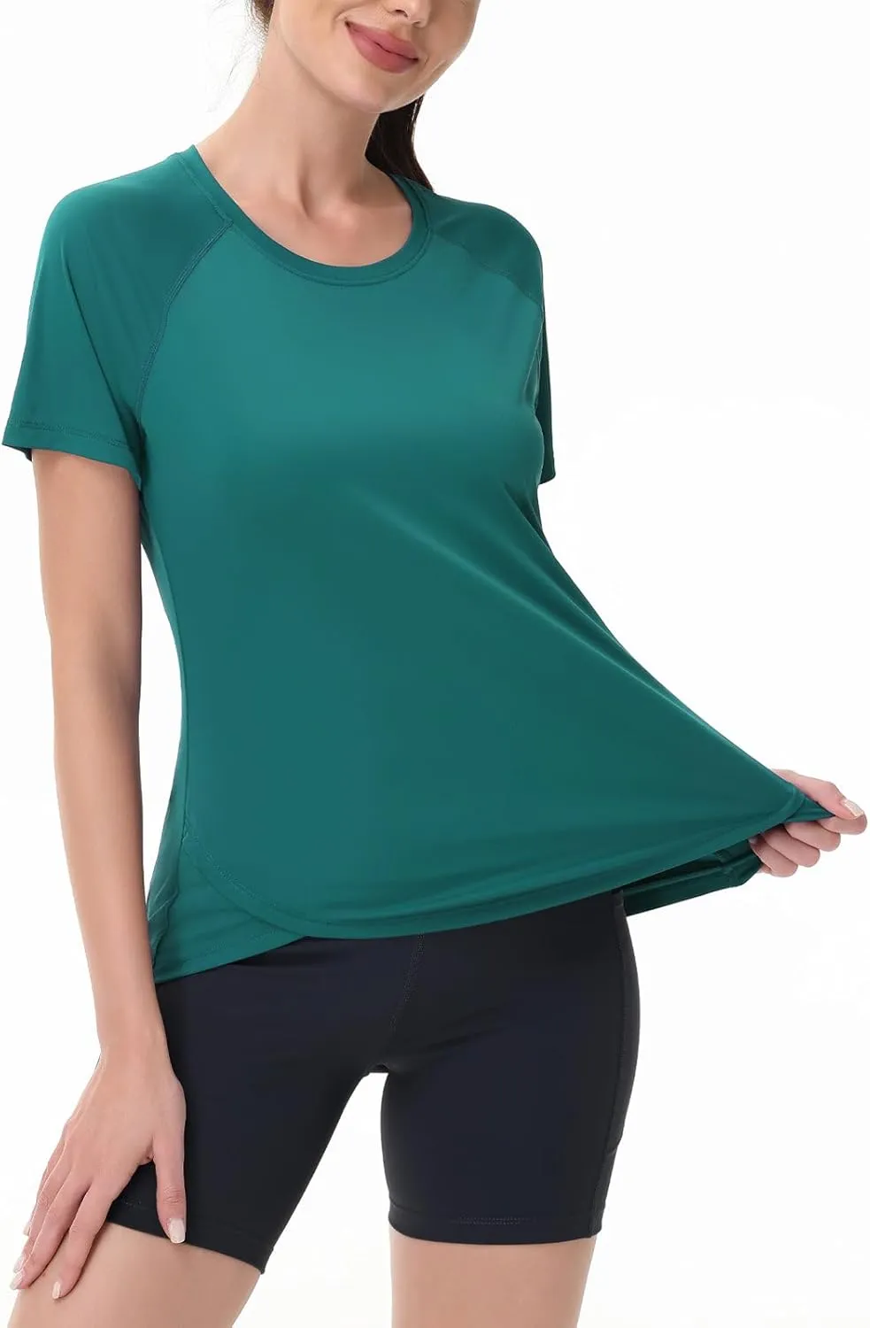 SPEXIAL Women's Short Sleeve Workout Tops Athletic Running Yoga Shirts Quick Dry T-Shirts UPF 50  Sun Shirt
